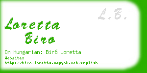 loretta biro business card