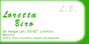 loretta biro business card